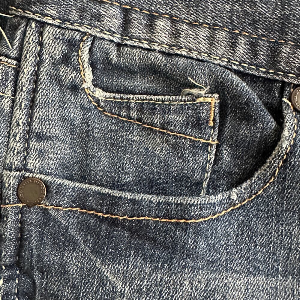 Maurices Capri Jeans Medium Blue Denim Low Rise Button Pockets Grunge Preppy Sz9 - Picture 8 of 11